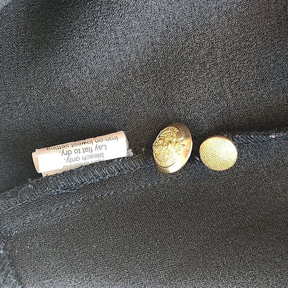 MADEWELL et SEZANE Colette Blouse Gold Buttons Black Top Shirt - Picture 11 of 11